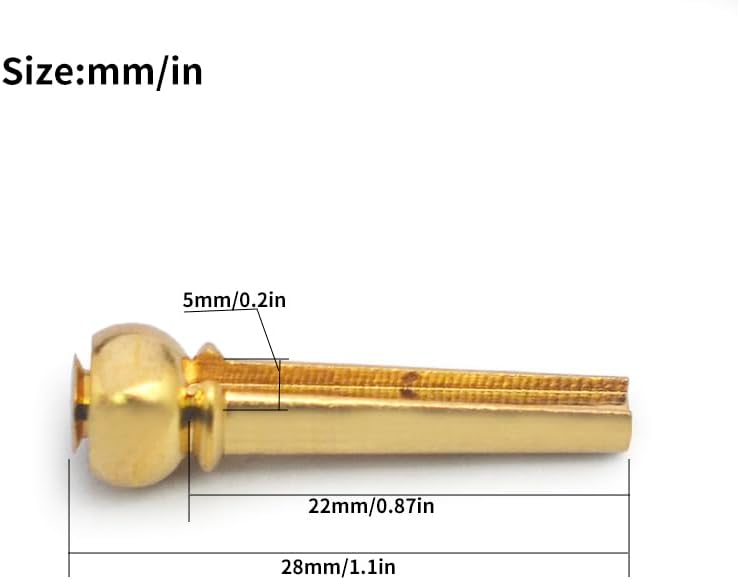 MAXCHEER 6Pcs Brass Acoustic Guitar Bridge Pins Guitar Strings Fixed Cone String Pins String Nails with Guitar Pins Puller（Gold） - Image 2